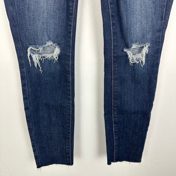 Paige Womens Verdugo Ankle Skinny Low Rise Distressed Dark Wash Blue Jeans 25 - Picture 4 of 9